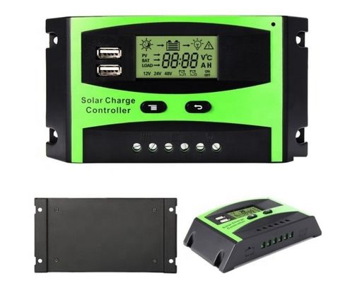 راهنما 10A 50A 60A 20A 30A PWM کنترل کننده شارژر خورشیدی 24V 12VDC لامپ خروجی
