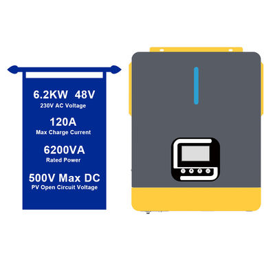 قیمت خوب 6200w 48vdc On/Off Grid Hybrid Solar Pure Sine Wave Inverter با باتری اسید سرب آنلاین