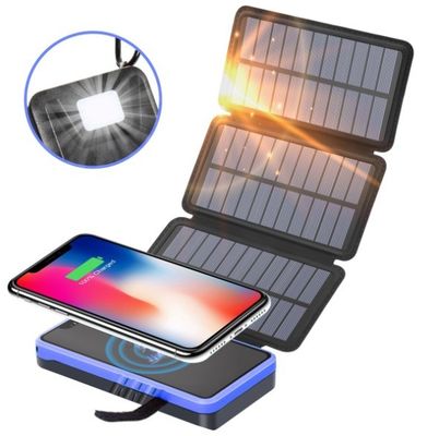 بانک برق خورشیدی با ظرفیت بالا 50000mah بانک برق خورشیدی تاشو با چراغ ال ای دی