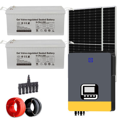 سیستم انرژی خورشیدی 10KW سیستم خورشیدی خانه هیبریدی با باتری GEL و موج سینوس خالص