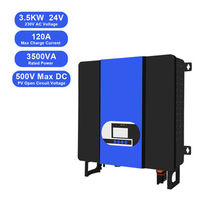 3.5KW 24V تا 110V 220V 230V همه در یک اینورتر هیبریدی با کنترل MPPT خورشیدی و ارتباطات WiFi / GPRS