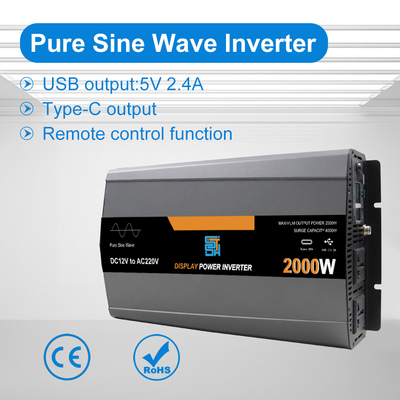 قیمت خوب اینورتر برق موج سینوسی خالص 2000 وات - DC 12V/24V/48V به AC 110V/220V آنلاین