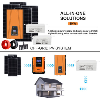 قیمت خوب Versatile Power for Your Homestead: 8KW Off-Grid Solar Kit with Adjustable Voltage Inverter to Match All Your Equipment آنلاین